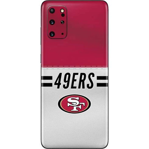 NFL San Francisco 49ers White Striped Galaxy S20 Plus Skin
